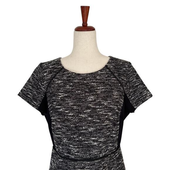 J. Crew Dress Size 12 Mixed Tweed Boucle Fit Flare Flounce Style B0562 Midi - Picture 2 of 11